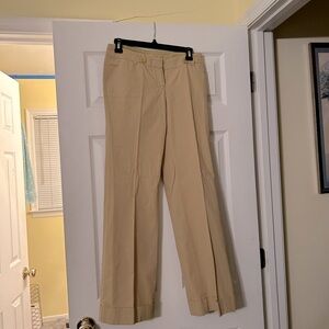 Tan pants with pseudo bottom belt at hip